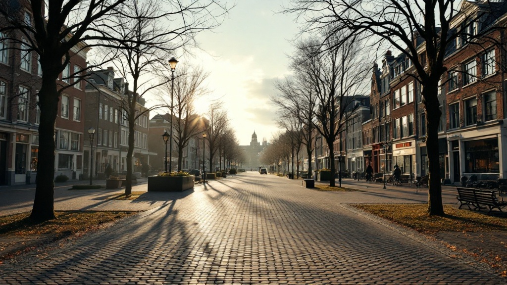 Sfeerbeeld: stadsplein met bomen